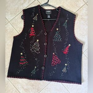 Vintage Designer Originals Studio Fa La La Christmas Sweater Vest Women's XL